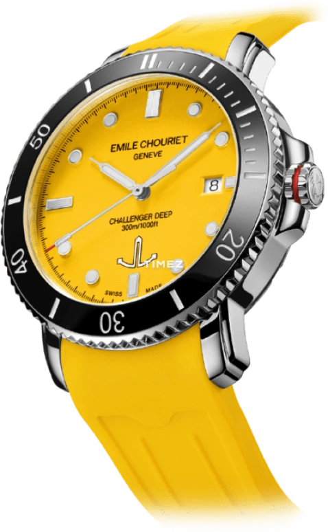 Emile Chouriet,CHALLENGER 42.50mm,42.50mm,Stainless Steel,Yellow,Automatic,Day,Sapphire,Crystal Glass,08,08.1169.G.6.AW.33.8