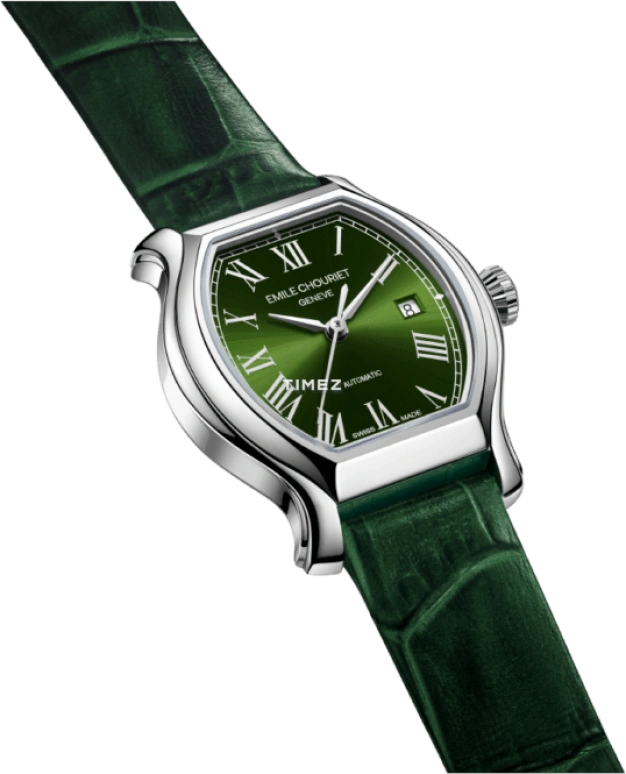 Emile Chouriet,CONTEMPORARY LUXURY 27mm,27mm,Stainless Steel,Green,Automatic,Day,Sapphire,Crystal Glass,19,19.1136.L.6.6.45.2