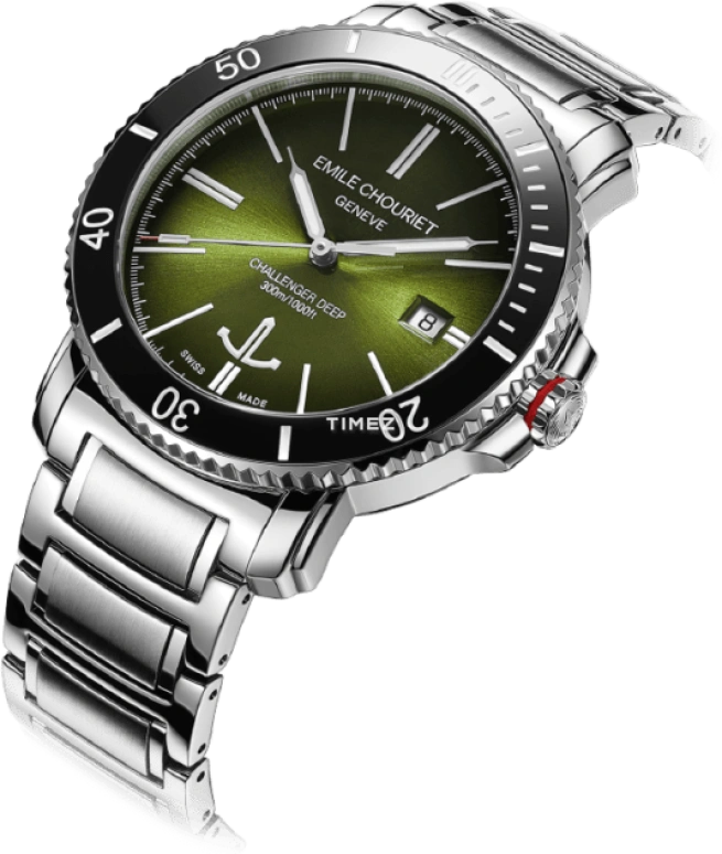 Emile Chouriet,CHALLENGER 42.50mm,42.50mm,Stainless Steel,Green,Automatic,Day,Sapphire,Crystal Glass,08,08.1169.G.6.AW.E8.6