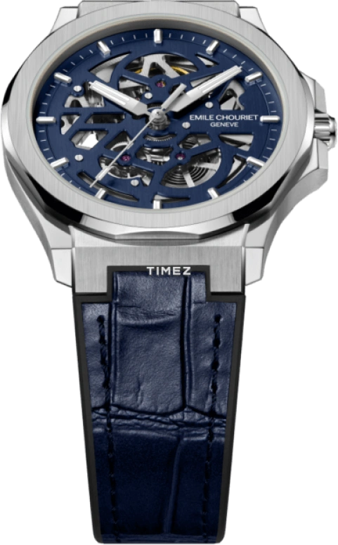 Emile Chouriet,CHALLENGER 41mm,41mm,Stainless Steel,Blue,Skeleton,Automatic,38hours,In-house Caliber,11,11.1172.G.6.6.980.8