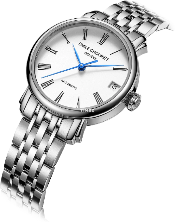 Emile Chouriet,LAC LÉMAN 30mm,30mm,Stainless Steel,White,Automatic,Day,Sapphire,Crystal Glass,01,01.1168.L30.6.6.25.6