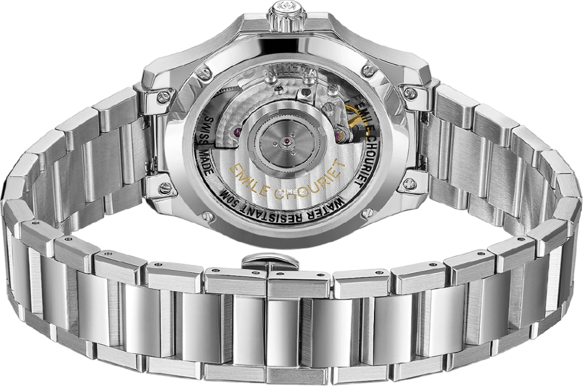 Emile Chouriet,CHALLENGER 33mm,33mm,Stainless Steel,Blue,Automatic,Day,Sapphire,Crystal Glass,01,01.1172.L.6.D.96.6