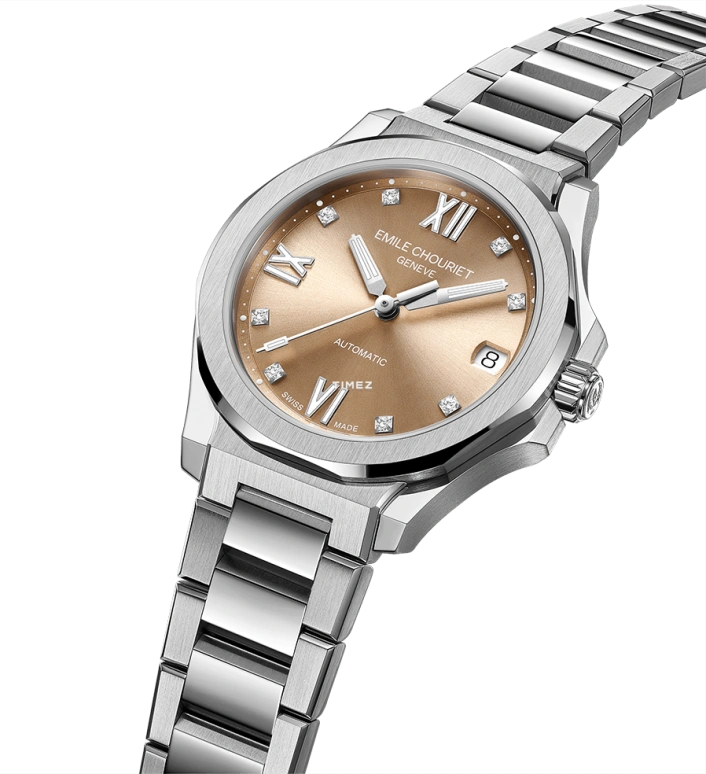 Emile Chouriet,CHALLENGER 33mm,33mm,Stainless Steel,Brown,Automatic,Day,40hours,01,01.1172.L.6.6.36.6