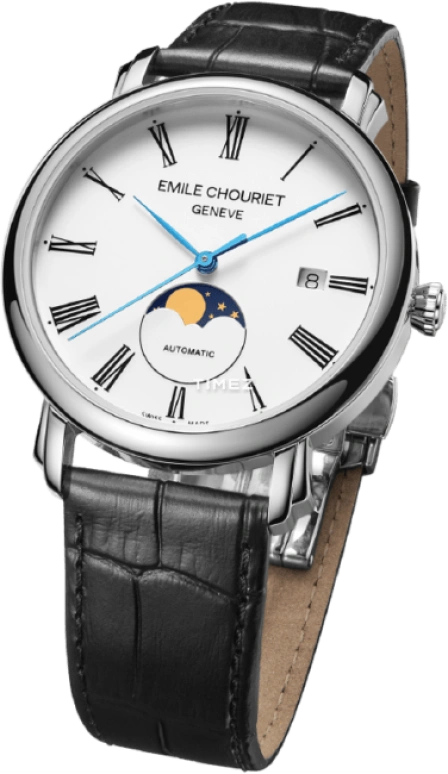 Emile Chouriet,LAC LÉMAN 40mm,40mm,Stainless Steel,White,Automatic,Moonphase,Day,25,25.1168.G40.6.6.25.2