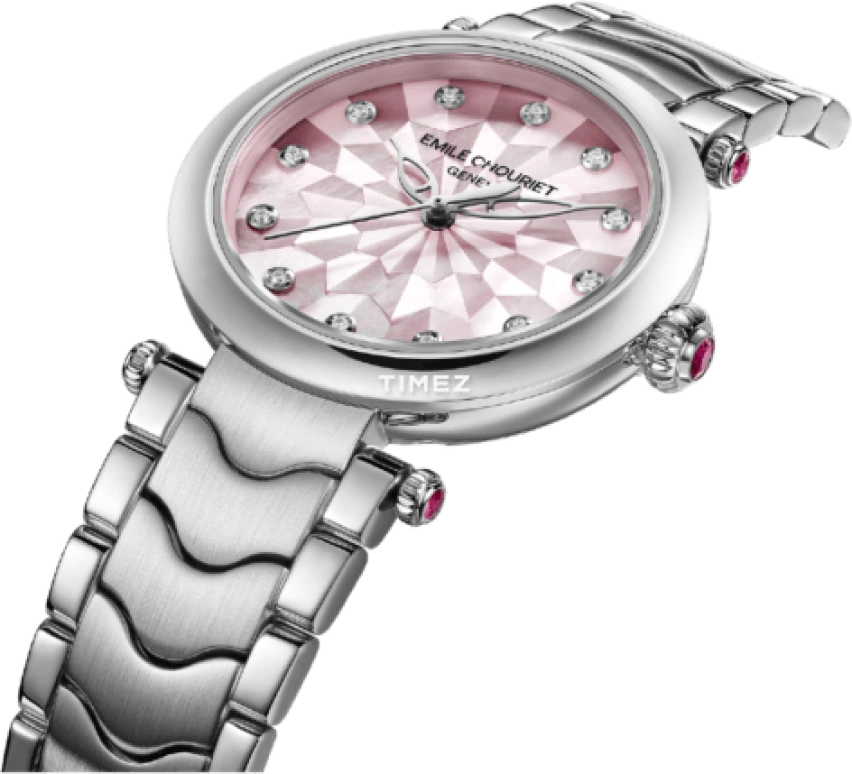 Emile Chouriet,FAIR LADY 29.20mm,29.20mm,Stainless Steel,Pink,Automatic,Sapphire,Crystal Glass,Round,06,06.2188.L.6.6.87P.6