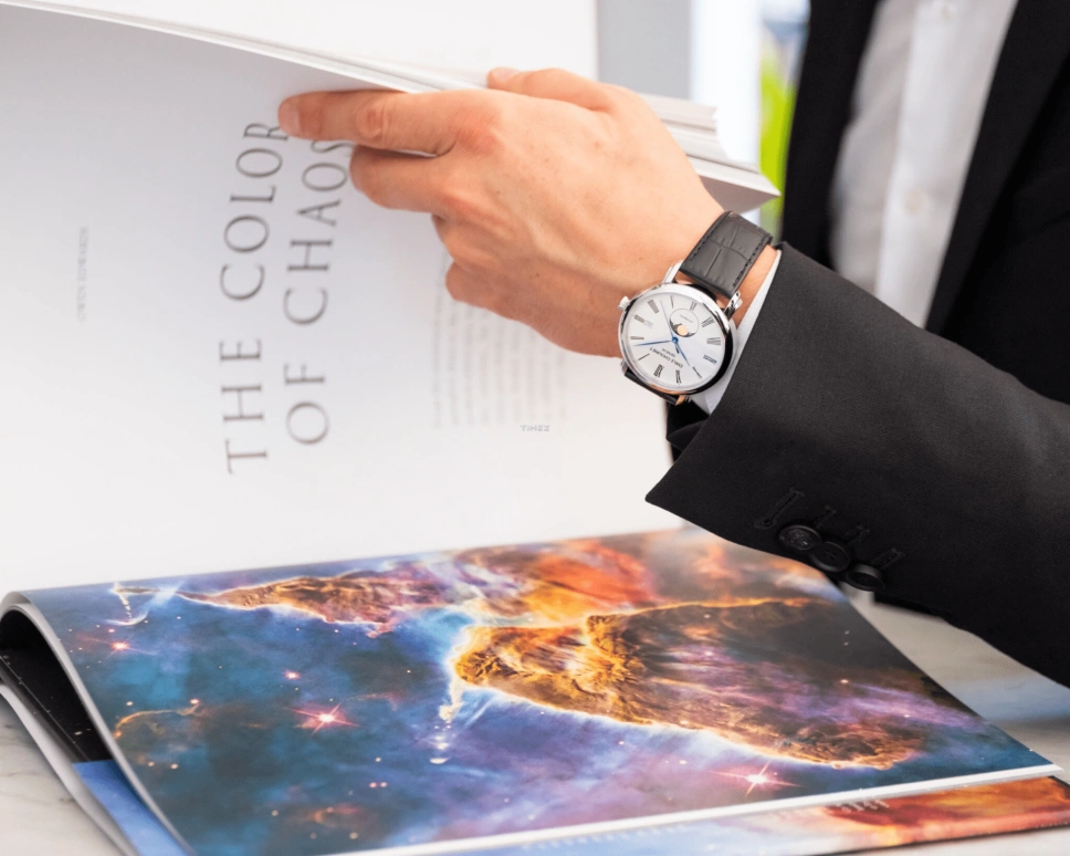 Emile Chouriet,LAC LÉMAN 40mm,40mm,Stainless Steel,White,Automatic,Moonphase,Day,25,25.1168.G40.6.6.25.2