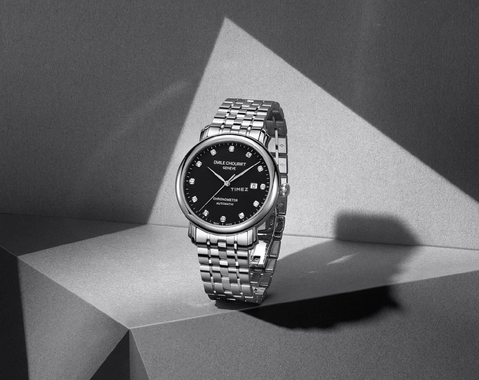 Emile Chouriet,LAC LÉMAN 40mm,40mm,Stainless Steel,Black,Automatic,Day,Sapphire,Crystal Glass,00,00.1168.G40.6.6.57.6