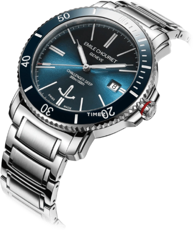 Emile Chouriet,CHALLENGER 42.50mm,42.50mm,Stainless Steel,Blue,Automatic,Day,Sapphire,Crystal Glass,08,08.1169.G.6.AW.98.6
