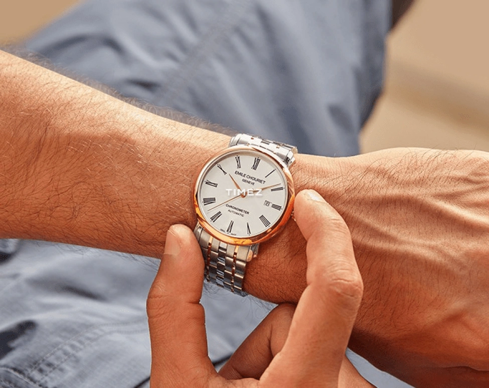 Emile Chouriet,LAC LÉMAN 40mm,40mm,Stainless Steel,White,Automatic,Day,Sapphire,Crystal Glass,00,00.1168.G40.6.46.25.10