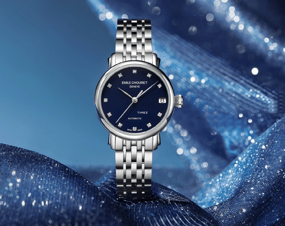 Emile Chouriet,LAC LÉMAN 30mm,30mm,Stainless Steel,Blue,Automatic,Day,Sapphire,Crystal Glass,01,01.1168.L30.6.6.97.6