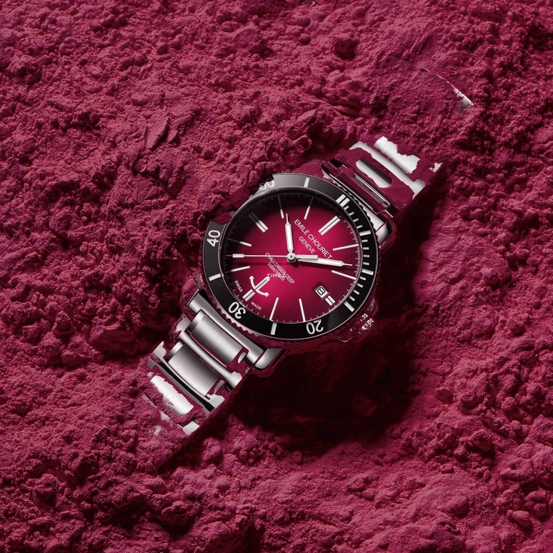 Emile Chouriet,CHALLENGER 42.50mm,42.50mm,Stainless Steel,Red,Black,Automatic,Day,Sapphire,Crystal Glass,08,08.1169.G.6.AW.R8.6