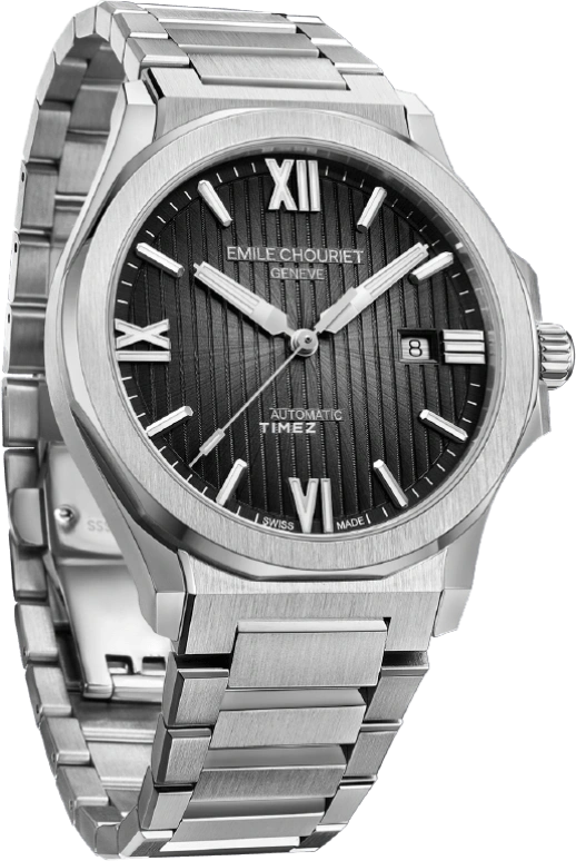 Emile Chouriet,CHALLENGER 41mm,41mm,Stainless Steel,Grey,Automatic,Day,Sapphire,Crystal Glass,08,08.1172.G.6.6.H8.6