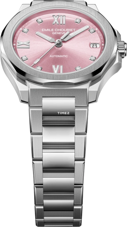 Emile Chouriet,CHALLENGER 33mm,33mm,Stainless Steel,Pink,Automatic,Day,Sapphire,Crystal Glass,01,01.1172.L.6.6.P6.6