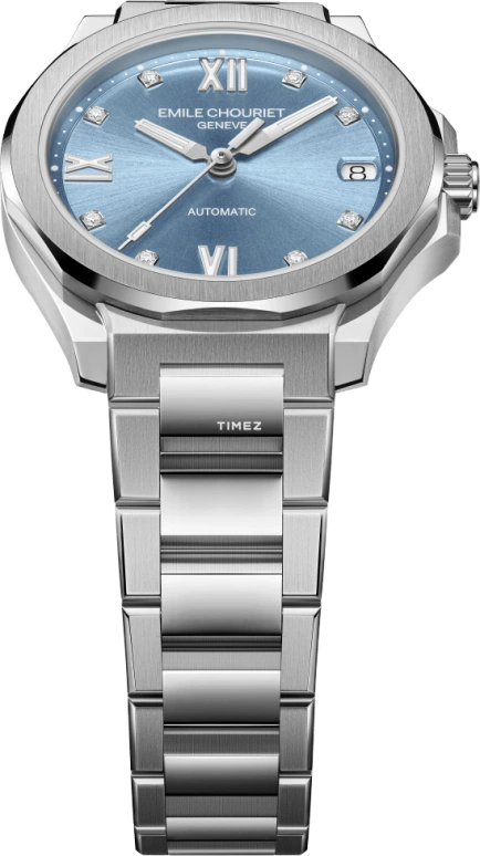 Emile Chouriet,CHALLENGER 33mm,33mm,Stainless Steel,Blue,Automatic,Day,Sapphire,Crystal Glass,01,01.1172.L.6.6.96.6
