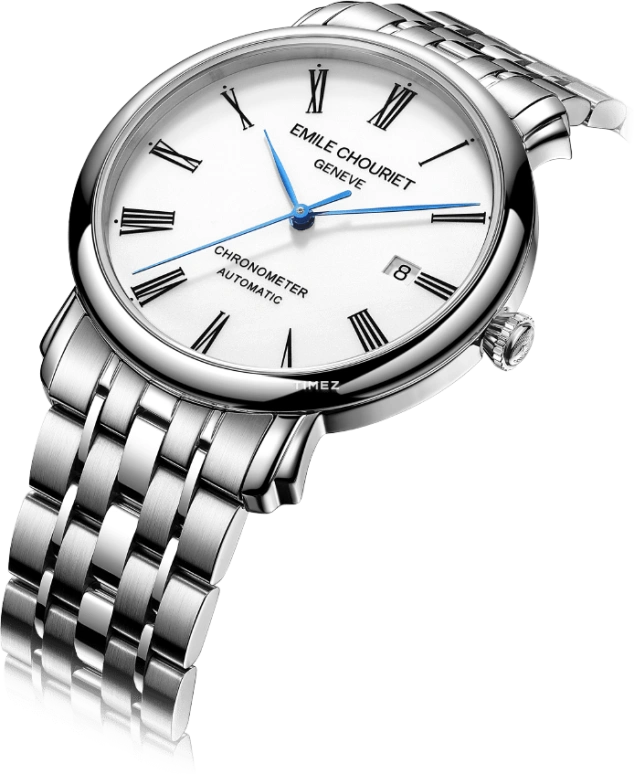Emile Chouriet,LAC LÉMAN 40mm,40mm,Stainless Steel,White,Automatic,Day,Sapphire,Crystal Glass,00,00.1168.G40.6.6.25.6