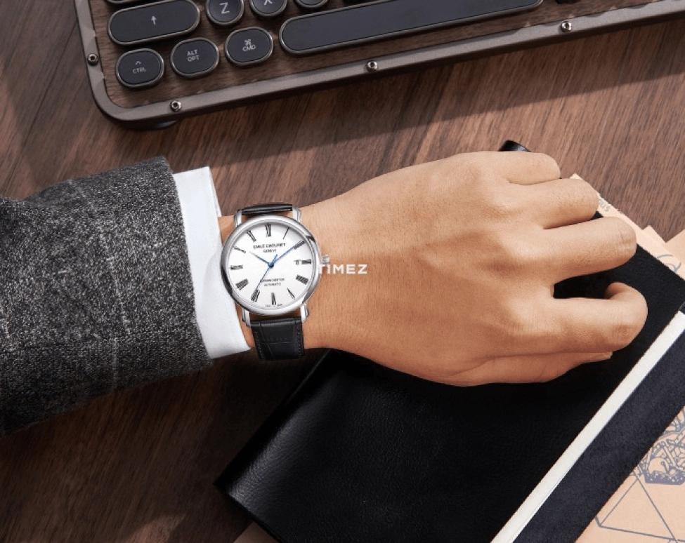 Emile Chouriet,LAC LÉMAN 40mm,40mm,Stainless Steel,White,Automatic,Day,Sapphire,Crystal Glass,00,00.1168.G40.6.6.25.2