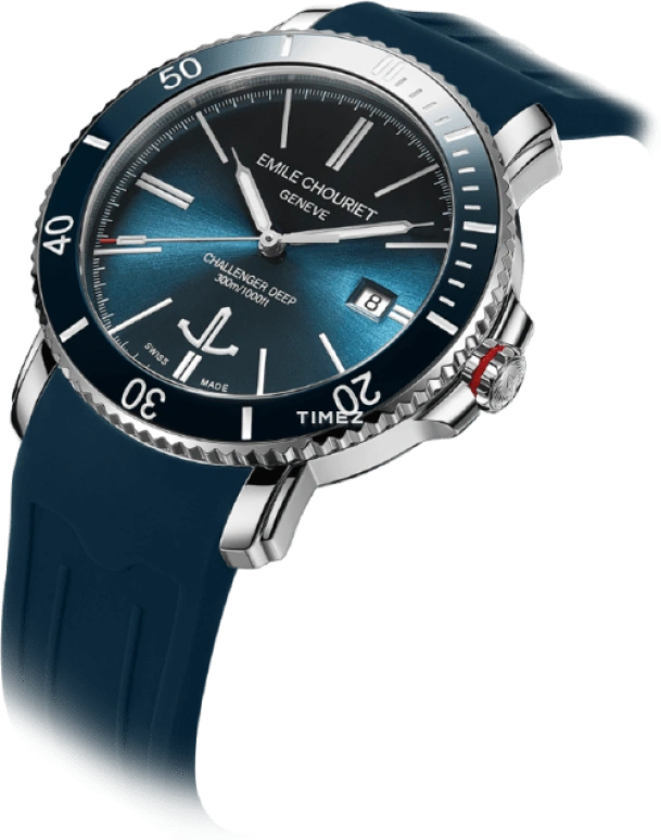 Emile Chouriet,CHALLENGER 42.50mm,42.50mm,Stainless Steel,Silver,Automatic,Day,Sapphire,Crystal Glass,08,08.1169.G.6.AW.98.8