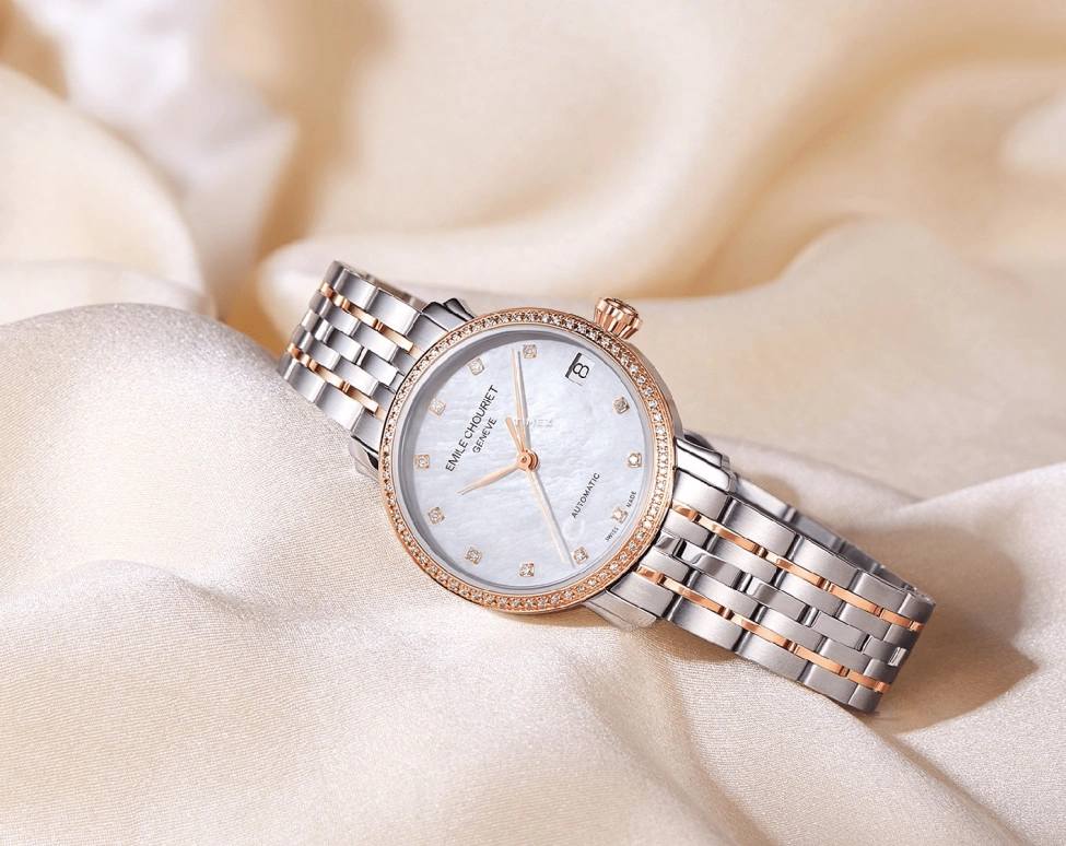 Emile Chouriet,LAC LÉMAN 30mm,30mm,Stainless Steel,Silver White,Automatic,Day,Sapphire,Crystal Glass,01,01.1168.L30.6.9.82.1