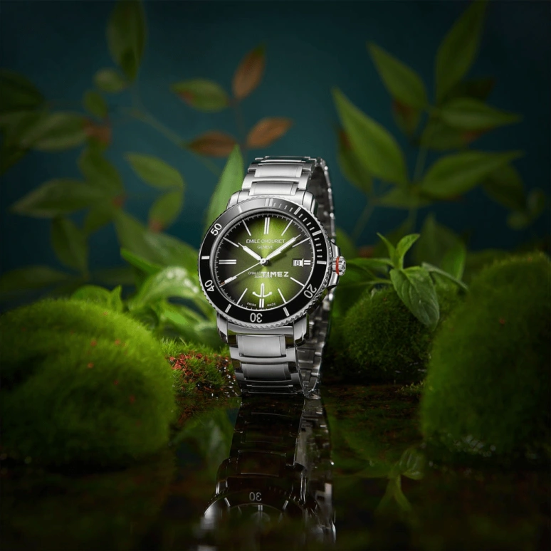 Emile Chouriet,CHALLENGER 42.50mm,42.50mm,Stainless Steel,Green,Automatic,Day,Sapphire,Crystal Glass,08,08.1169.G.6.AW.E8.6