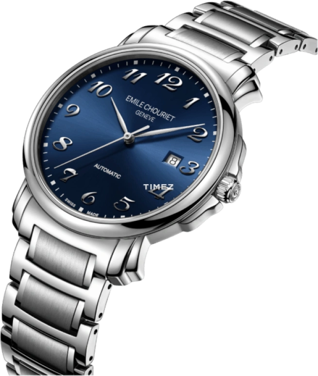 Emile Chouriet,LAC LÉMAN 42mm,42mm,Stainless Steel,Blue,Automatic,Day,Sapphire,Crystal Glass,08,08.1168.G42.6.8.99.6