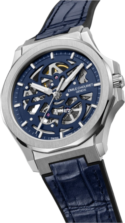 Emile Chouriet,CHALLENGER 41mm,41mm,Stainless Steel,Blue,Skeleton,Automatic,38hours,In-house Caliber,11,11.1172.G.6.6.980.8