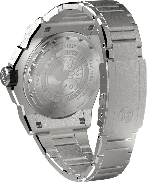 Armand Nicolet,JS9-44 44mm,44mm,Stainless Steel,Ceramic,Black,Automatic,Day,38hours,A480AGN,A480AGN-NR-MA4482A