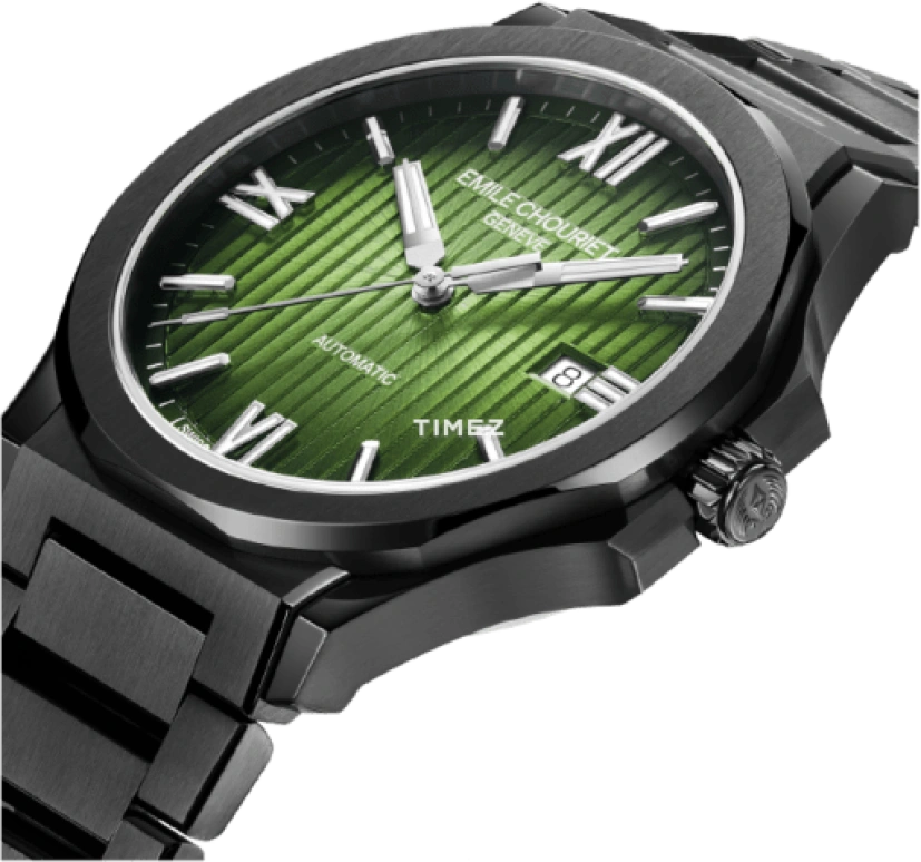 Emile Chouriet,CHALLENGER 41mm,41mm,Stainless Steel,Green,Automatic,Day,Sapphire,Crystal Glass,08,08.1172.GHHE8.H