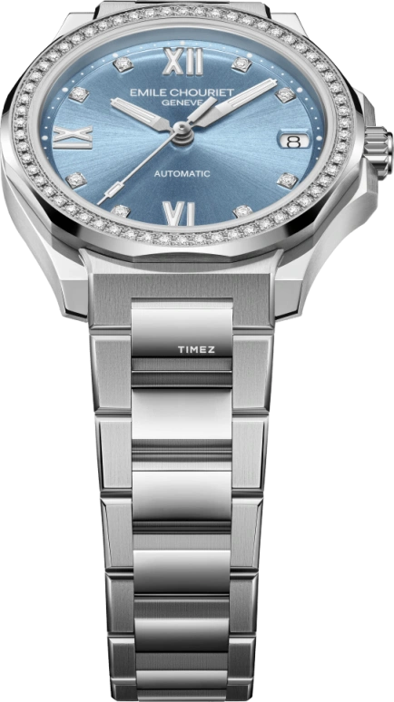 Emile Chouriet,CHALLENGER 33mm,33mm,Stainless Steel,Blue,Automatic,Day,Sapphire,Crystal Glass,01,01.1172.L.6.D.96.6