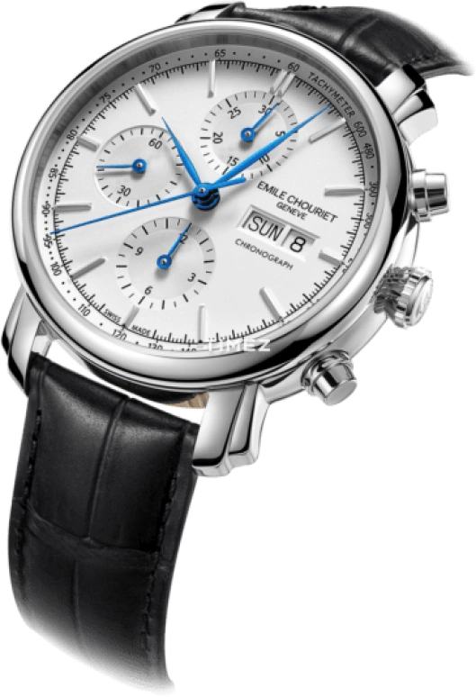 Emile Chouriet,LAC LÉMAN 42mm,42mm,Stainless Steel,White,Automatic,Chronograph,Date,Day,22,22.1168.G42.6.6.28.2