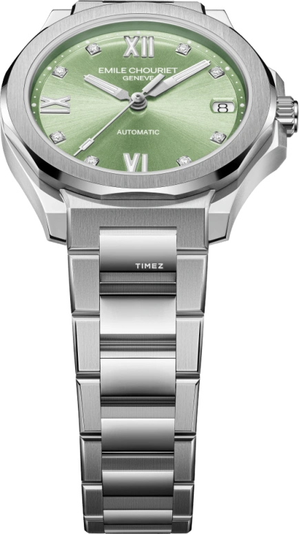 Emile Chouriet,CHALLENGER 33mm,33mm,Stainless Steel,Green,Automatic,Day,Sapphire,Crystal Glass,01,01.1172.L.6.6.46.6