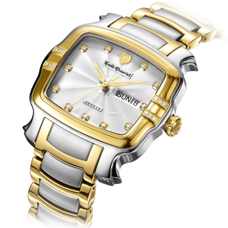 Emile Chouriet,PEARL 43.20x35mm,43.20x35mm,Stainless Steel,Yellow Gold,Silver,Automatic,Date,Day,09,09.3883.G.6.J.22.0