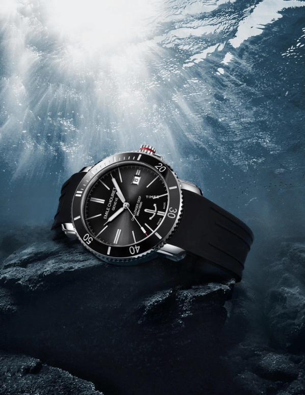 Emile Chouriet,CHALLENGER 42.50mm,42.50mm,Stainless Steel,Black,Automatic,Day,Sapphire,Crystal Glass,08,08.1169.G.6.AW.58.8