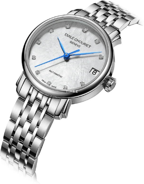 Emile Chouriet,LAC LÉMAN 30mm,30mm,Stainless Steel,Silver White,Automatic,Day,Sapphire,Crystal Glass,01,01.1168.L30.6.6.87.6