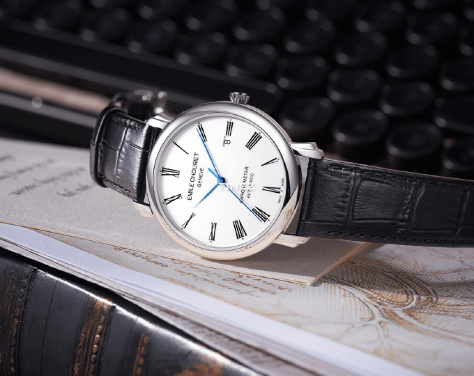 Emile Chouriet,LAC LÉMAN 40mm,40mm,Stainless Steel,White,Automatic,Day,Sapphire,Crystal Glass,00,00.1168.G40.6.6.25.2