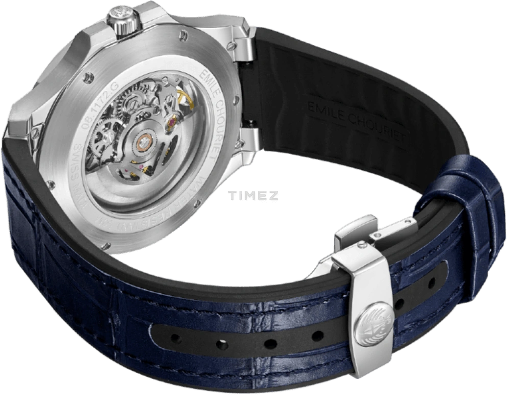 Emile Chouriet,CHALLENGER 41mm,41mm,Stainless Steel,Blue,Skeleton,Automatic,38hours,In-house Caliber,11,11.1172.G.6.6.980.8