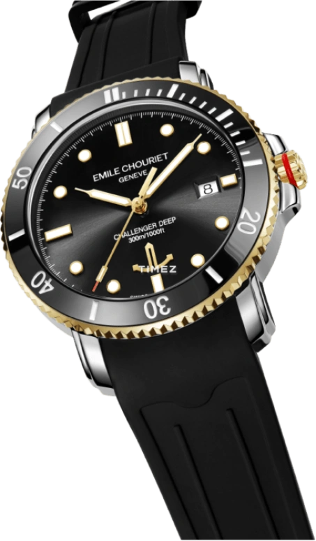 Emile Chouriet,CHALLENGER 42.50mm,42.50mm,Stainless Steel,Black,Automatic,Day,Sapphire,Crystal Glass,08,08.1169.G.6.AK.53.8