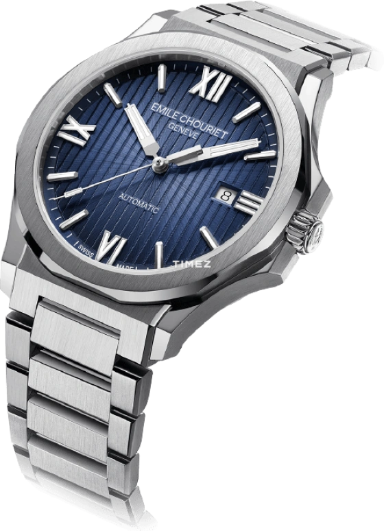 Emile Chouriet,CHALLENGER 41mm,41mm,Stainless Steel,Blue,Automatic,Day,Sapphire,Crystal Glass,08,08.1172.G.6.6.N8.6