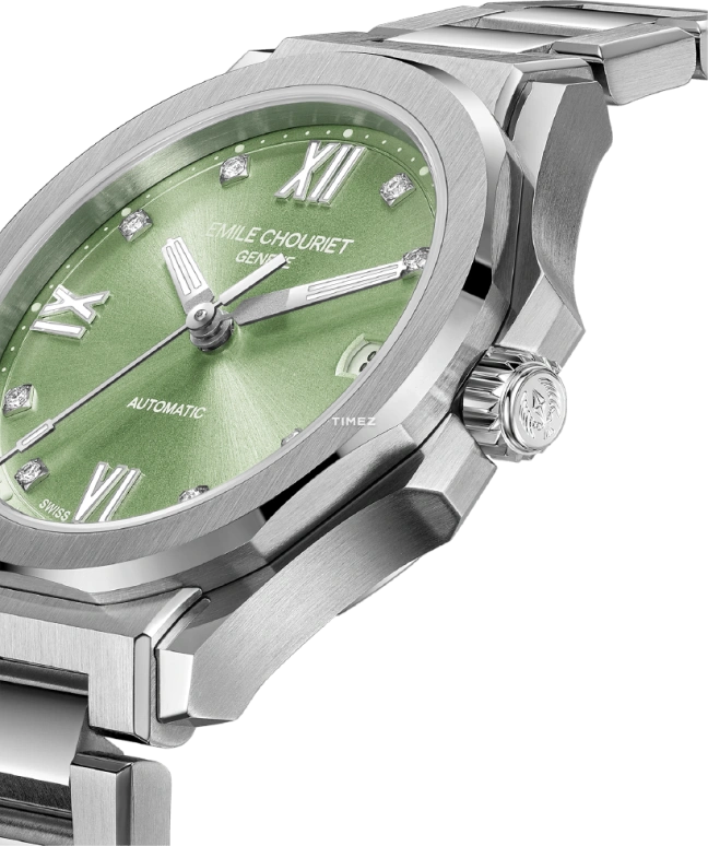 Emile Chouriet,CHALLENGER 33mm,33mm,Stainless Steel,Green,Automatic,Day,Sapphire,Crystal Glass,01,01.1172.L.6.6.46.6