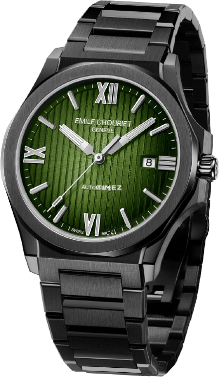 Emile Chouriet,CHALLENGER 41mm,41mm,Stainless Steel,Green,Automatic,Day,Sapphire,Crystal Glass,08,08.1172.GHHE8.H