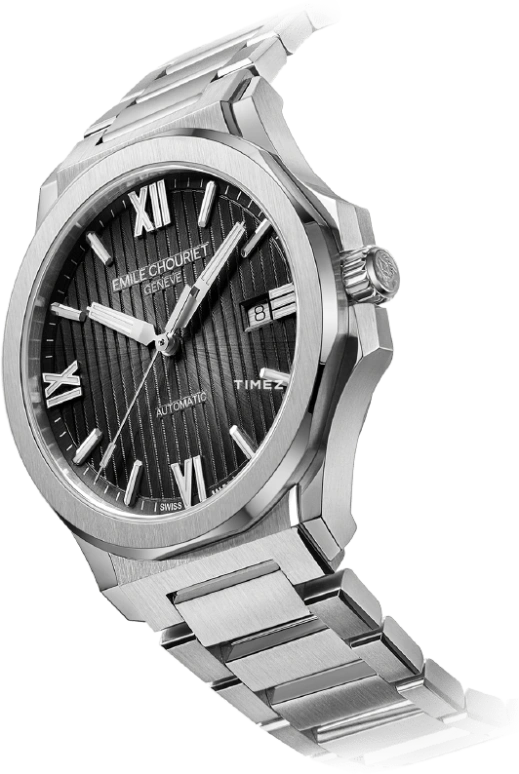 Emile Chouriet,CHALLENGER 41mm,41mm,Stainless Steel,Grey,Automatic,Day,Sapphire,Crystal Glass,08,08.1172.G.6.6.H8.6