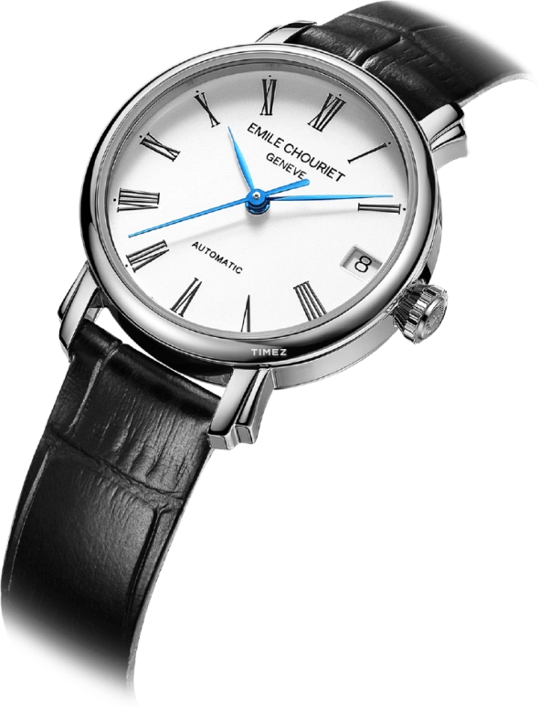Emile Chouriet,LAC LÉMAN 30mm,30mm,Stainless Steel,White,Automatic,Day,Sapphire,Crystal Glass,01,01.1168.L30.6.6.25.2