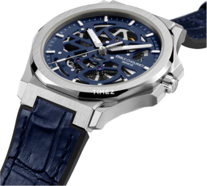 Emile Chouriet,CHALLENGER 41mm,41mm,Stainless Steel,Blue,Skeleton,Automatic,38hours,In-house Caliber,11,11.1172.G.6.6.980.8
