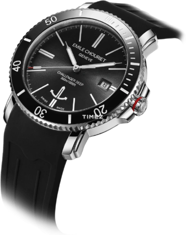 Emile Chouriet,CHALLENGER 42.50mm,42.50mm,Stainless Steel,Black,Automatic,Day,Sapphire,Crystal Glass,08,08.1169.G.6.AW.58.8