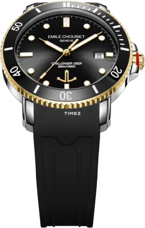 Emile Chouriet,CHALLENGER 42.50mm,42.50mm,Stainless Steel,Black,Automatic,Day,Sapphire,Crystal Glass,08,08.1169.G.6.AK.53.8