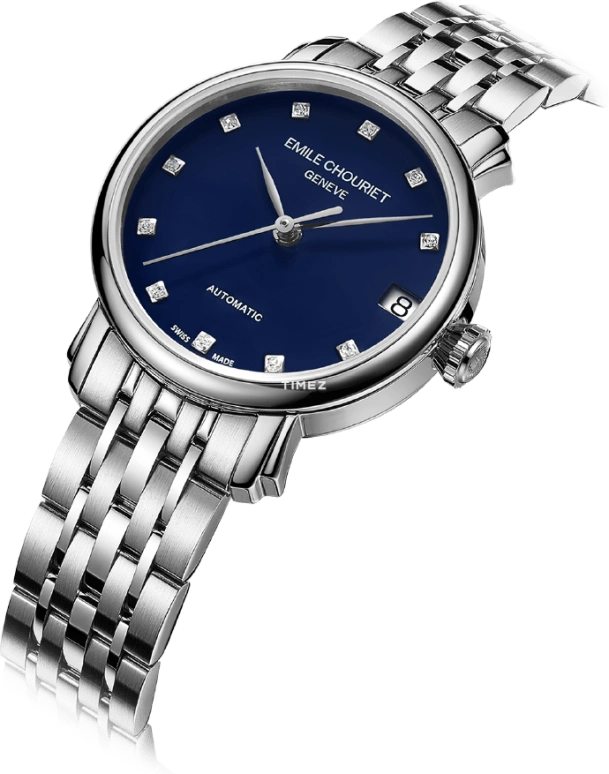 Emile Chouriet,LAC LÉMAN 30mm,30mm,Stainless Steel,Blue,Automatic,Day,Sapphire,Crystal Glass,01,01.1168.L30.6.6.97.6