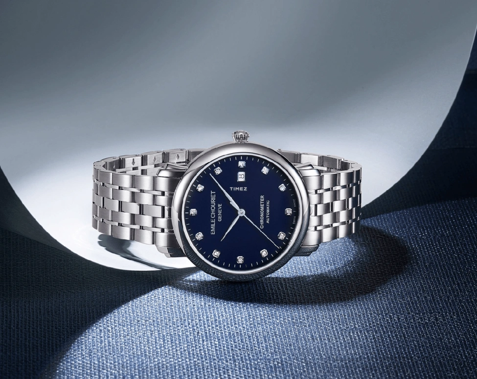 Emile Chouriet,LAC LÉMAN 40mm,40mm,Stainless Steel,Blue,Automatic,Day,Sapphire,Crystal Glass,00,00.1168.G40.6.6.97.6