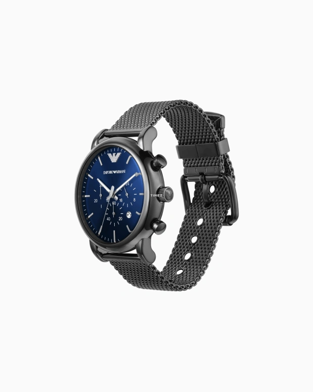 EMPORIO ARMANI,man 46mm,46mm,Stainless Steel,Blue,Quartz,Chronograph,Day,AR1979NLPNLC