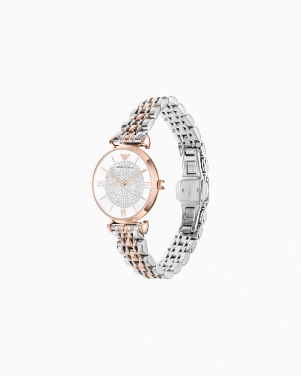 EMPORIO ARMANI,woman 32mm,32mm,Stainless Steel,White,Quartz,Round,Rose Gold,AR1926NLPNLC