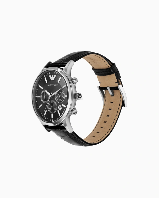 EMPORIO ARMANI,man 43mm,43mm,Stainless Steel,Black,Quartz,Chronograph,Day,AR2447NLPNLC