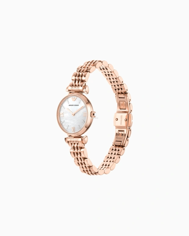EMPORIO ARMANI,woman 28mm,28mm,Stainless Steel,White,Quartz,Round,Rose Gold,AR11316NLPNLC